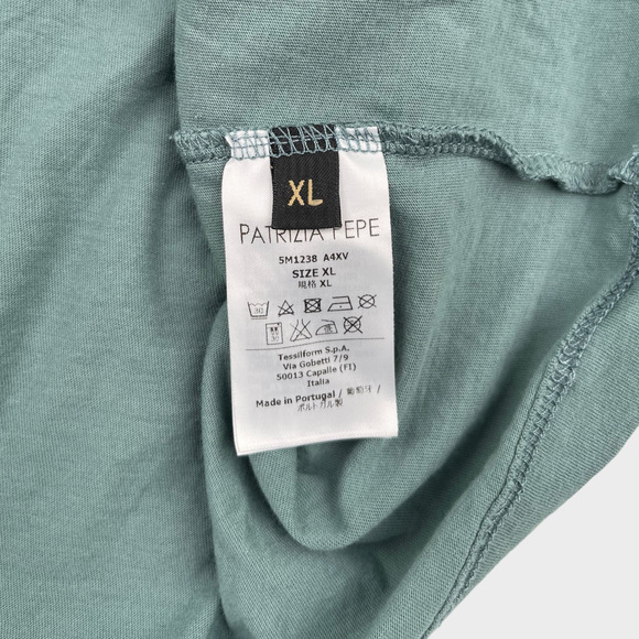 Patrizia Pepe Short Sleeve Blue Green Pocket Logo T Shirt Women's Size XL - Picture 10 of 12